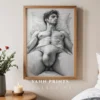 Male Body Art Print Contemporary Masculine Wall Decor