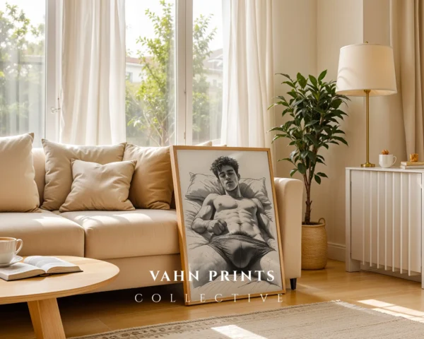 Male Figure Drawing Wall Art Printable Digital Poster