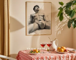 Male Nude Line Art Wall Art Minimal Printable Decor