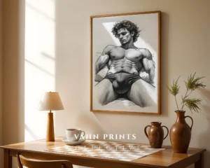Male Body Outline Wall Art Print Modern Digital Download