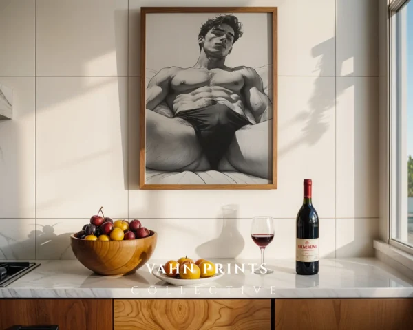 Male Figure Wall Decor Printable Minimal Body Art