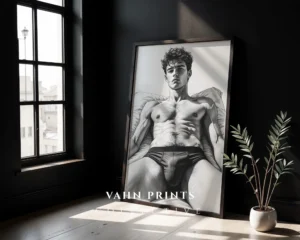 Male Body Line Drawing Wall Art Printable Modern Print