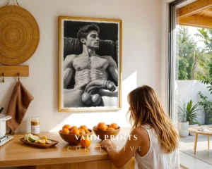 Male Nude Sketch Wall Art Printable Minimalist Decor