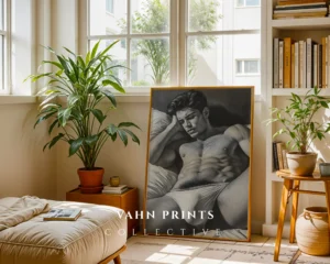 Male Torso Line Art Wall Art Printable Poster