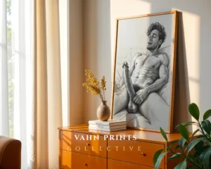 Male Anatomy Sketch Wall Art Printable Artistic Print