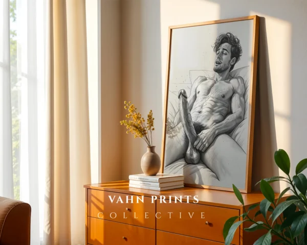 Male Anatomy Sketch Wall Art Printable Artistic Print