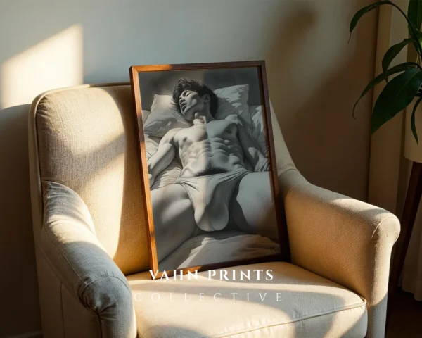 Male Nude Figure Wall Art Printable Clean Decor