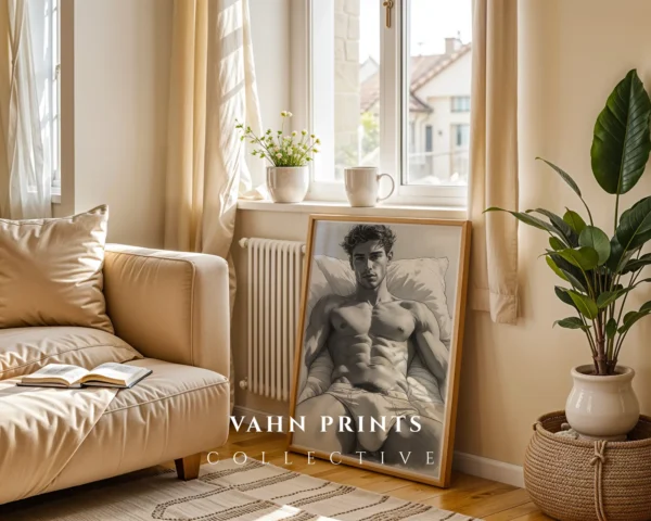 Male Figure Art Print Modern Masculine Wall Decor