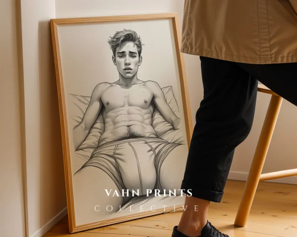 Male Body Illustration Wall Art Printable Clean Poster