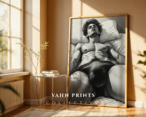 Male Figure Sketch Wall Art Digital Printable Download