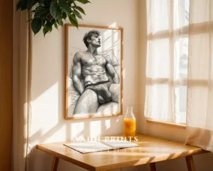 Male Torso Study Wall Art Printable Artistic Decor