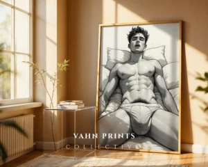 Male Figure Outline Wall Art Digital Download Print