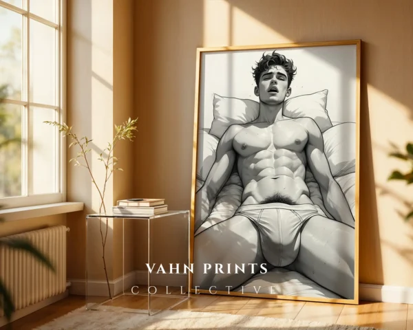 Male Figure Outline Wall Art Digital Download Print