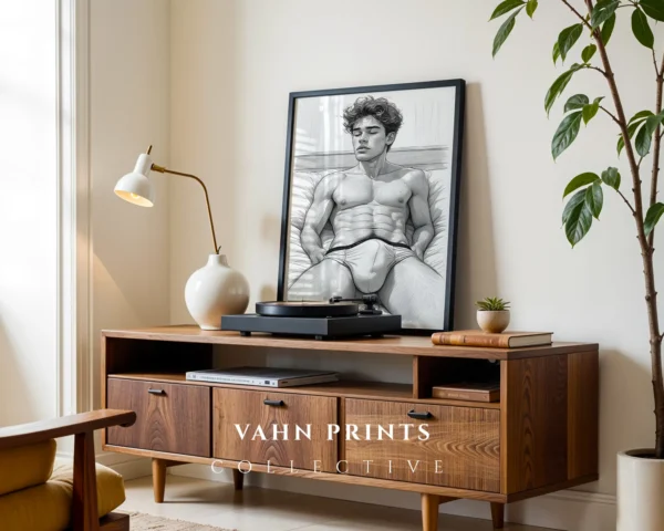 Male Torso Abstract Wall Art Printable Modern Poster