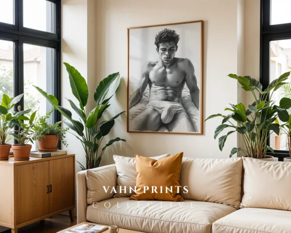 Male Nude Figure Art Wall Art Printable Decor