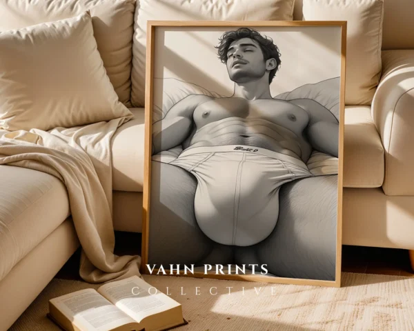 Male Body Minimalist Wall Art Printable Digital Poster