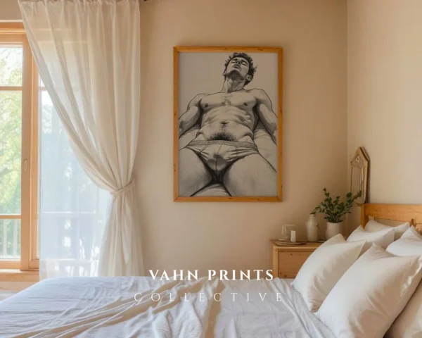 Male Torso Clean Line Wall Art Printable Decor