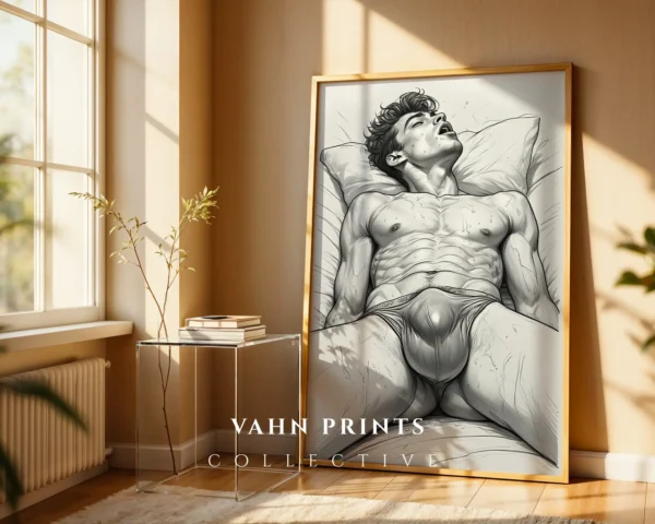 Male Nude Contemporary Wall Art Printable Digital
