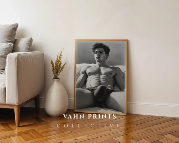 V704c_m1 Man Anatomy Wall Art Printable Nude Figure Poster