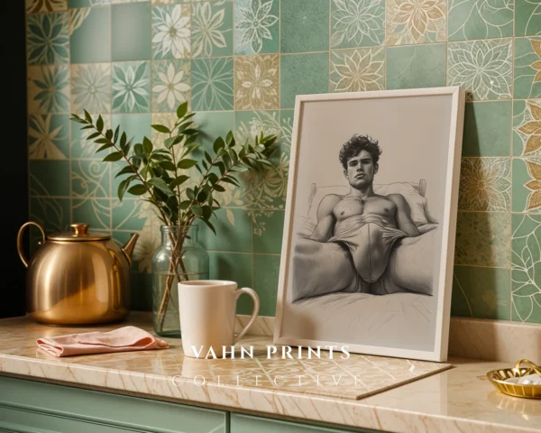 V709c_m1 Man Figure Line Art Wall Art Printable Digital Decor