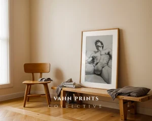 Man Figure Wall Decor Printable Minimal Body Art