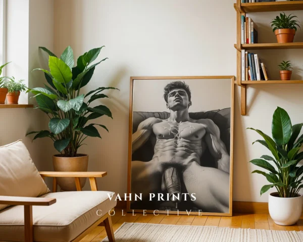 V732c_m1 Man Anatomy Sketch Wall Art Printable Artistic Print