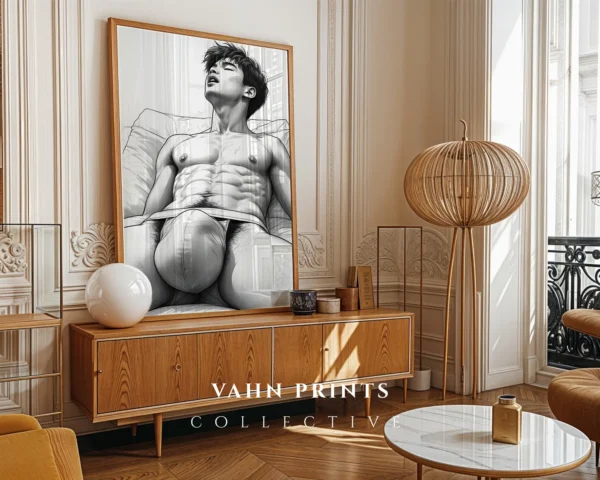 Man Nude Figure Wall Art Printable Clean Decor