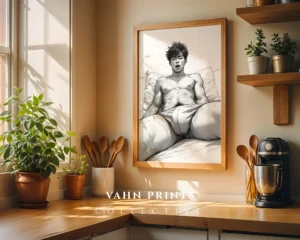 V738c_m1 Man Torso Minimal Wall Art Printable Modern Poster