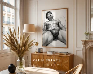 Man Figure Art Print Modern Masculine Wall Decor