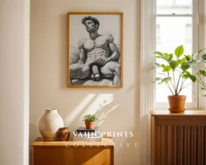 Man Nude Modern Wall Art Printable Minimal Decor