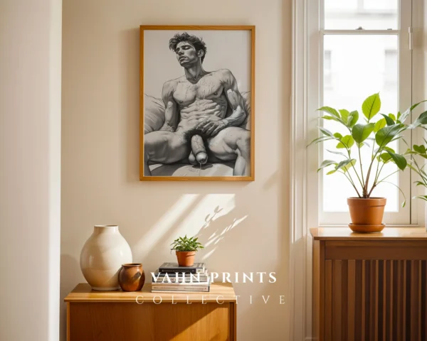 Man Nude Modern Wall Art Printable Minimal Decor