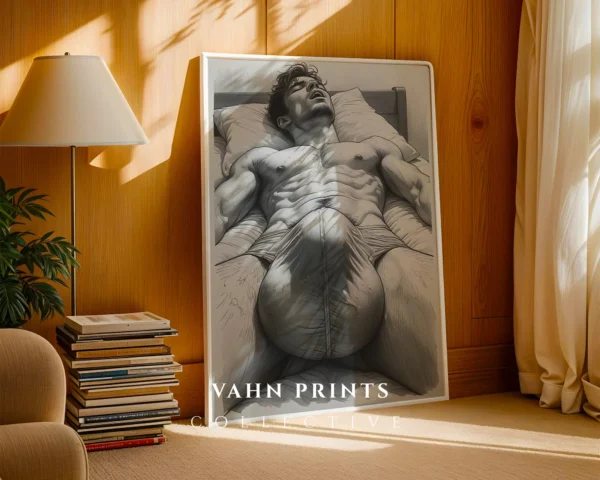 V747c_m1 Man Figure Wall Art Print Aesthetic Masculine Decor