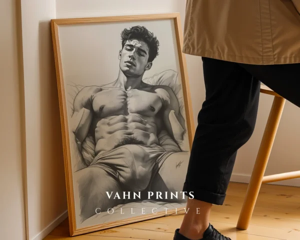 V764c_m1 Man Body Sketch Art Wall Art Digital Printable Poster