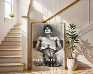 V784c_m1 Man Torso Clean Line Wall Art Printable Decor