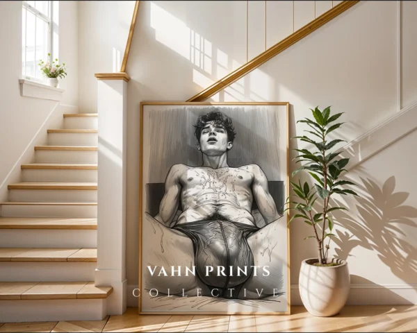 Man Torso Clean Line Wall Art Printable Decor