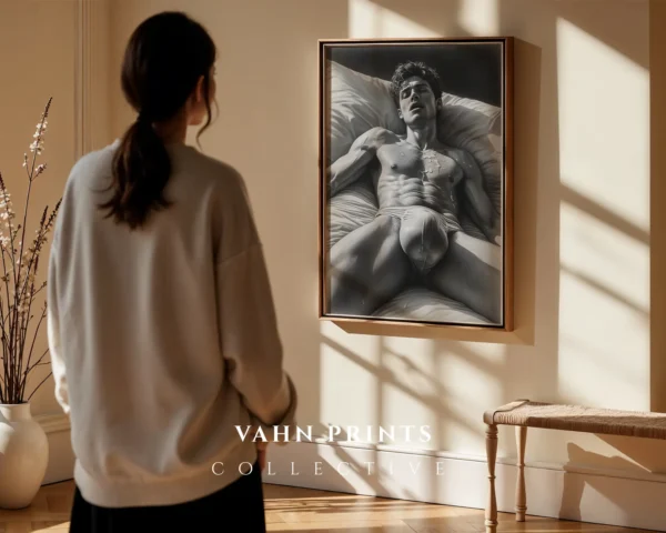 Man Nude Figure Sketch Wall Art Printable Decor