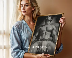 Man Body Clean Line Wall Art Printable Modern Decor