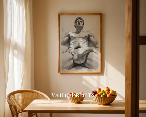 V807c_m1 Man Torso Illustration Printable Wall Art Decor