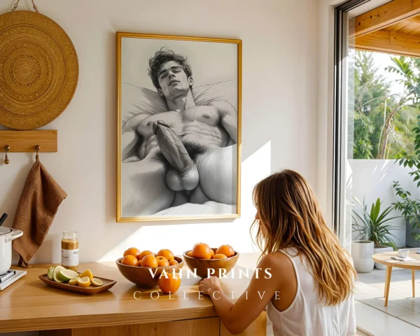 Classic Male Figure Wall Art Print Downloadable Decor