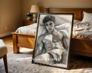 Figure Outline Wall Art Print Minimal Digital Decor