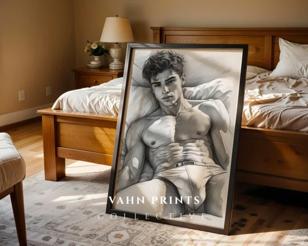 Figure Outline Wall Art Print Minimal Digital Decor