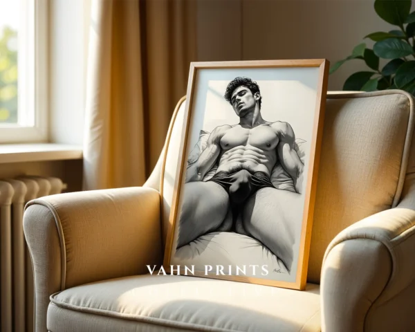 Dynamic Male Figure Wall Art Print Digital Download