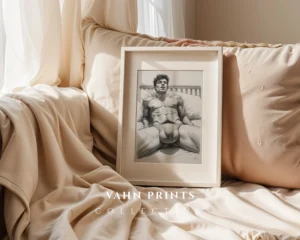 Male Form Line Wall Art Print Digital Decor