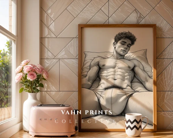 Contemporary Male Wall Art Print Downloadable Decor