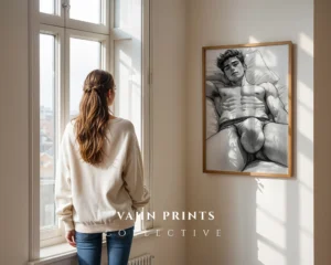Male Anatomy Outline Wall Art Print Digital Download