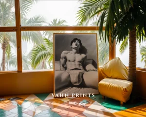 Male Body Contour Wall Art Print Minimalist Decor