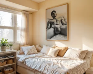 Male Figure Study Wall Art Print Modern Digital