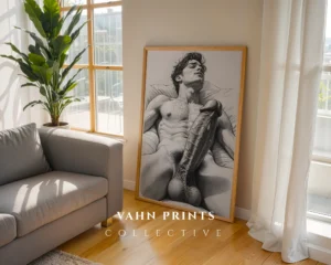 Sculpted Male Torso Wall Art Print Artistic Decor