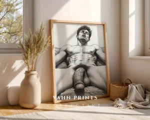 Athletic Male Figure Wall Art Print Poster Download