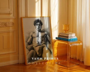 Masculine Torso Drawing Wall Art Printable Poster